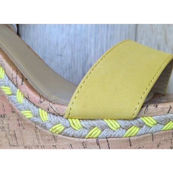 NEW Μe Τoo Montana Cork Jute
Platform Slingback Wedge Sandals 7 Yellow Mustard - Picture 2 of 9